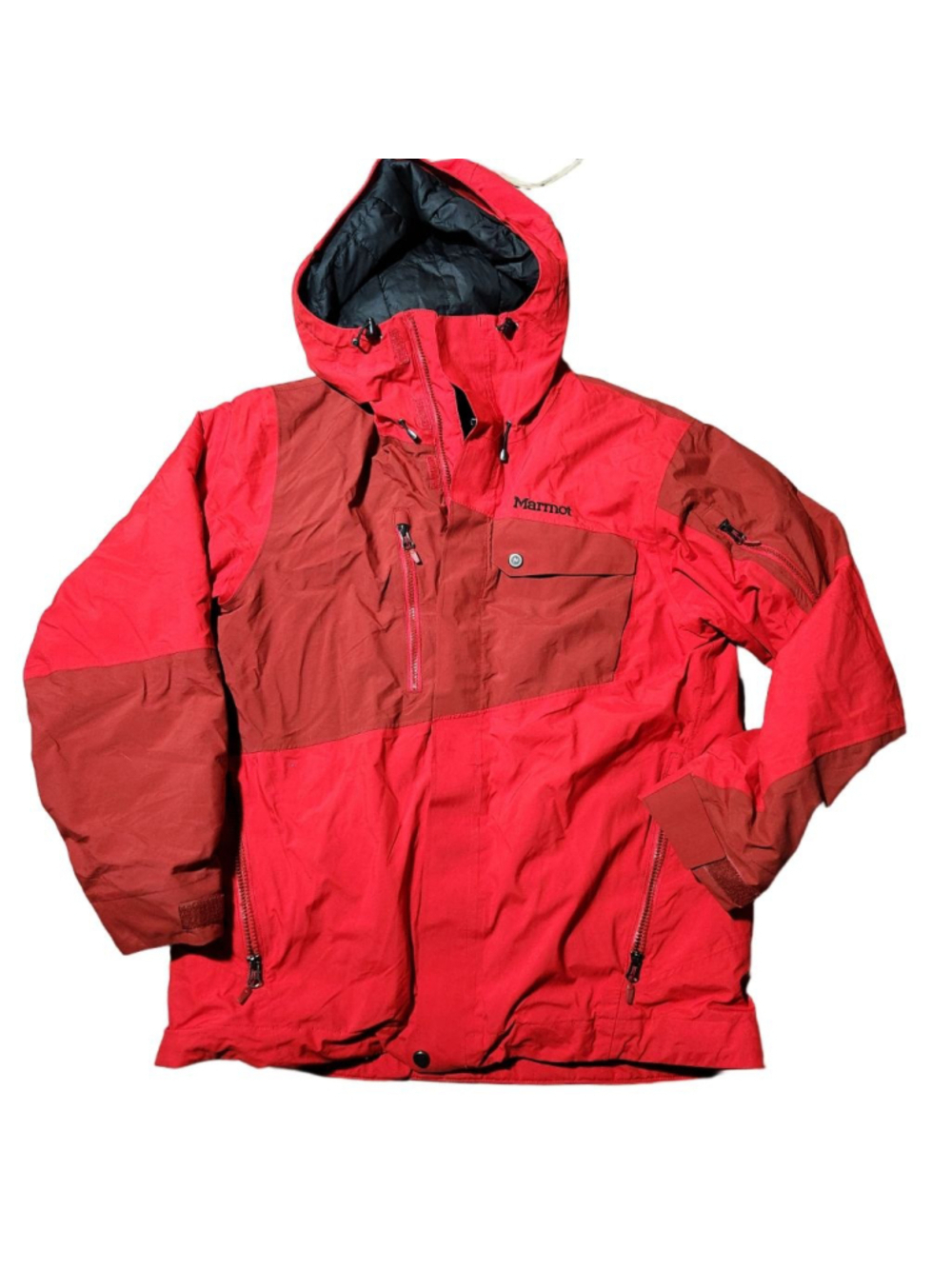 Marmot Mens Red Brown Tram Line Jacket Coat Medium